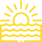 Icon depicting a sunset over water